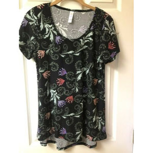 LulaRoe Womens Short Sleeve Tunic High Low Top Size X S